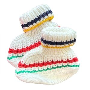 Hudson Bay Striped Knit Baby Boots 12-24 Months